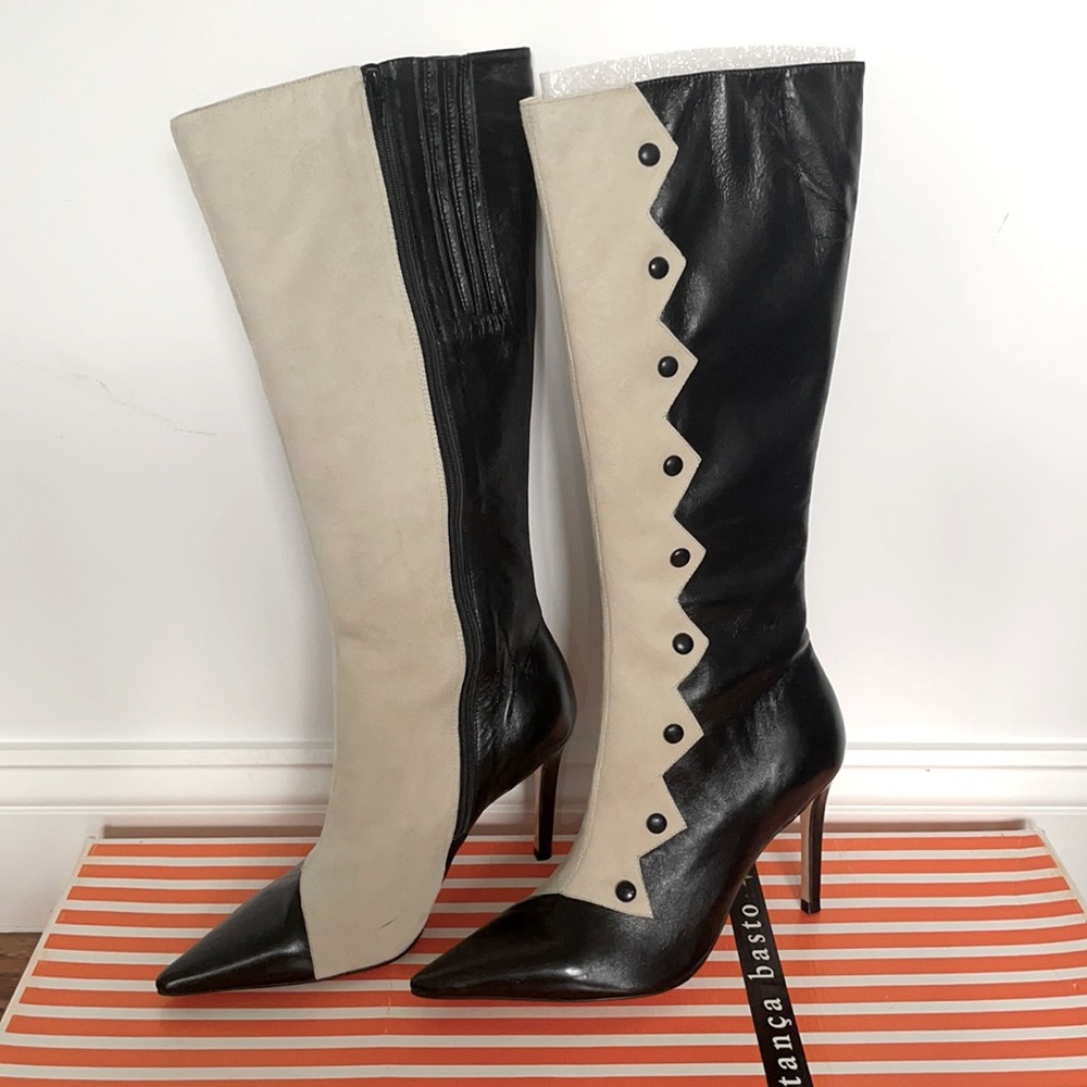 Constanca Basto Leather and Suede Boots